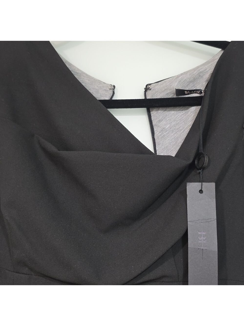 Black Halo Black Midi Dress with Chain Shoulder Detail - Picture 16 of 16